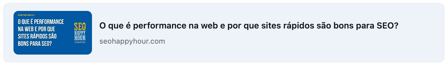 Exemplo de post incorporado no LinkedIn, com o título "O que é performance na web e por que sites rápidos são bons para SEO?"